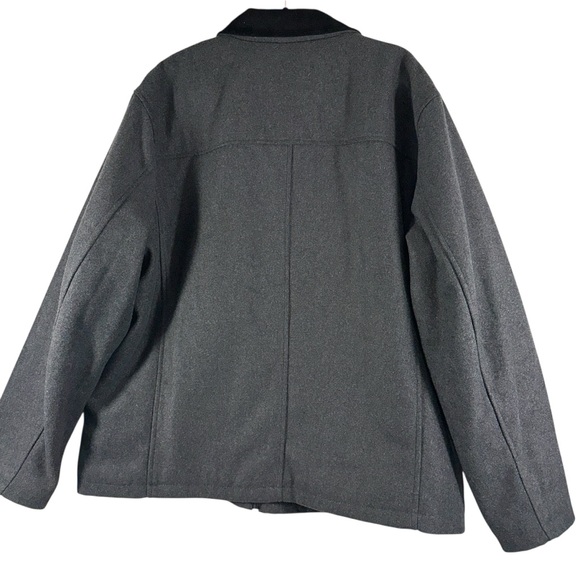 Dockers Jacket Mens Medium Gray Washable Wool Blend Short Cord Collar Peacoat - Picture 4 of 10